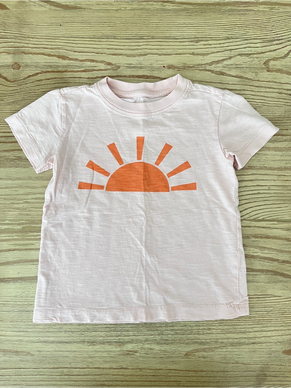 Primary Kids Pink Tee with Orange Sun Graphic